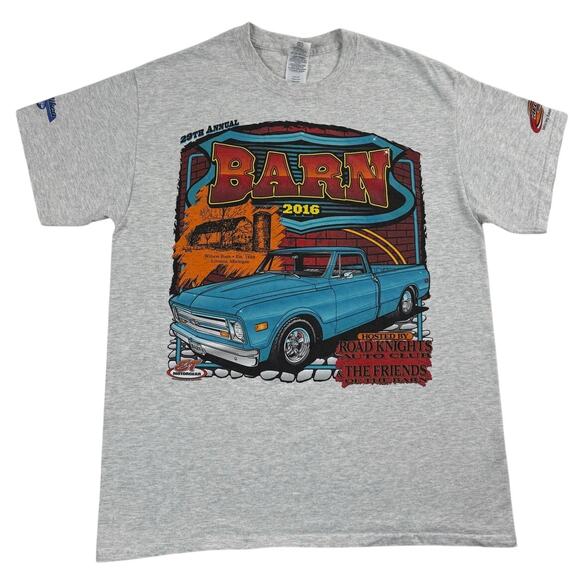 Car Show Livonia Michigan Wilson Barn 2016 Graphic Heather Gray Shirt Large - Picture 1 of 6